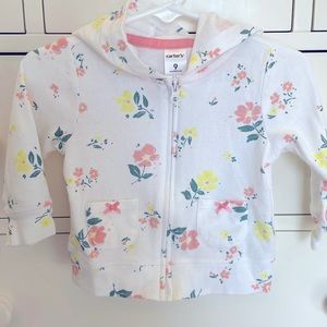 Carter’s Floral Zip Up Hoodie 9 months